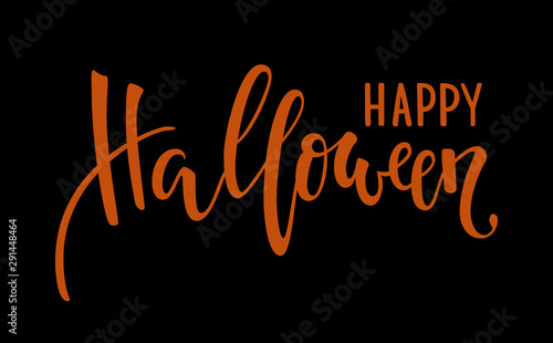 Happy halloween. Hand drawn creative calligraphy and brush pen lettering. design for holiday greeting card and invitation, flyers, posters, banner halloween holiday