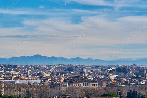 Rome skyline view from Janiculum Terrace (Terrazza del Gianicolo) in Italy © haveseen