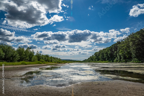 summer, warm, clear, serene, day, trip, journey, walk, rest, nature, flora, landscape, landscape, forest, river, backwaters, greenery, grass, herbs, trees, shrubs, foliage, trail, path, sand, footprin photo