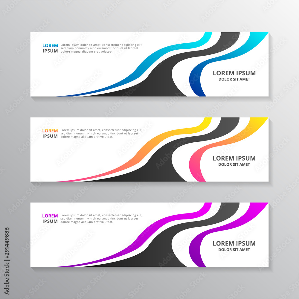 Fototapeta premium Business Banner Template, Layout Background Modern Design, Corporate Geometric web header or footer in gradient color