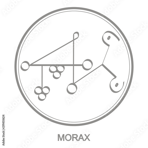 Vector icon with symbol of demon Morax. Sigil of Demon Morax photo