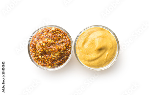 Yellow mustard and whole grain mustard.