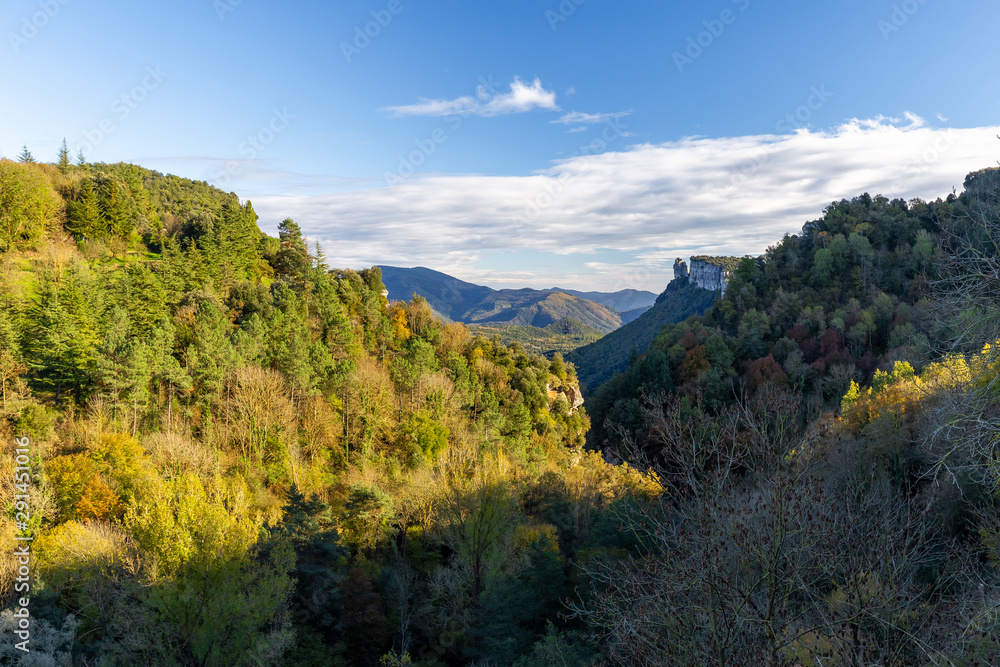 Beautiful spanish mountain landscape near the small village Rupit in Catalonia Beautiful spanish mountain landscape near the small village Rupit in Catalonia