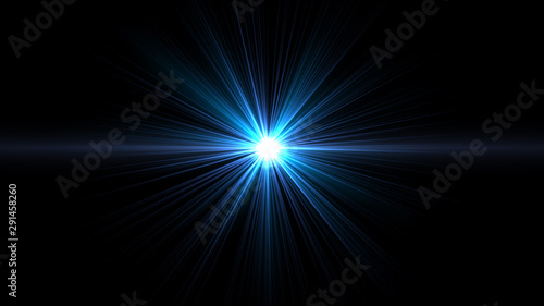 Lens Flare light over Black Background. Easy to add overlay or screen filter over Photos.