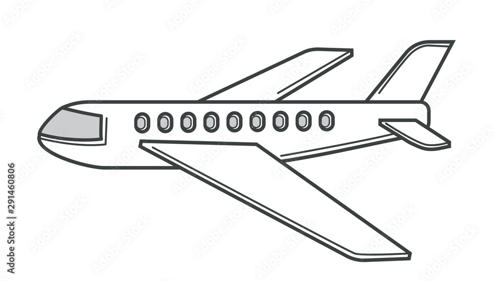 Air transportation and airplane isolated icon, plane or liner Air transportation and airplane isolated icon, plane or liner