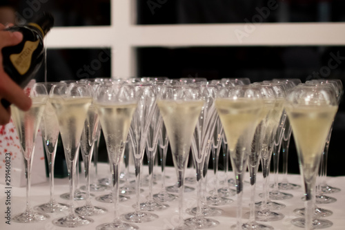 champagne glasses on a table