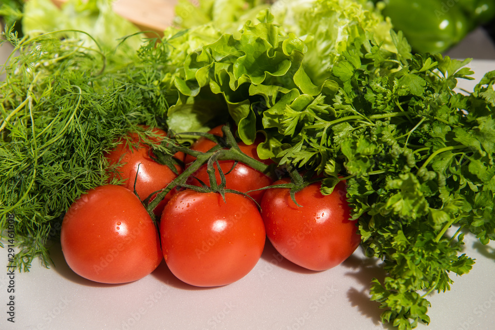fresh vegetables for lettuce salad on the table. Organics healthy food. fresh vegetables for lettuce salad on the table. Organics healthy food.