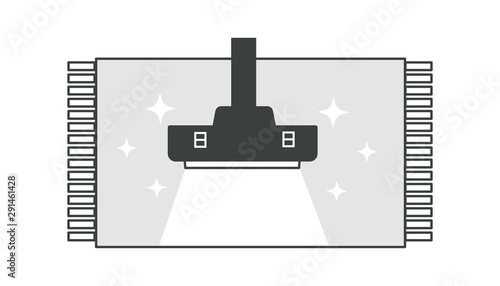 Carpet cleaning with vacuum cleaner or hoover and detergent isolated icon