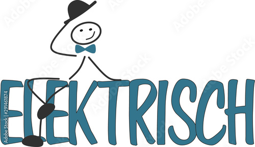 Strichmännchen fährt elektrisch