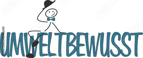 Strichmännchen lebt umweltbewusst