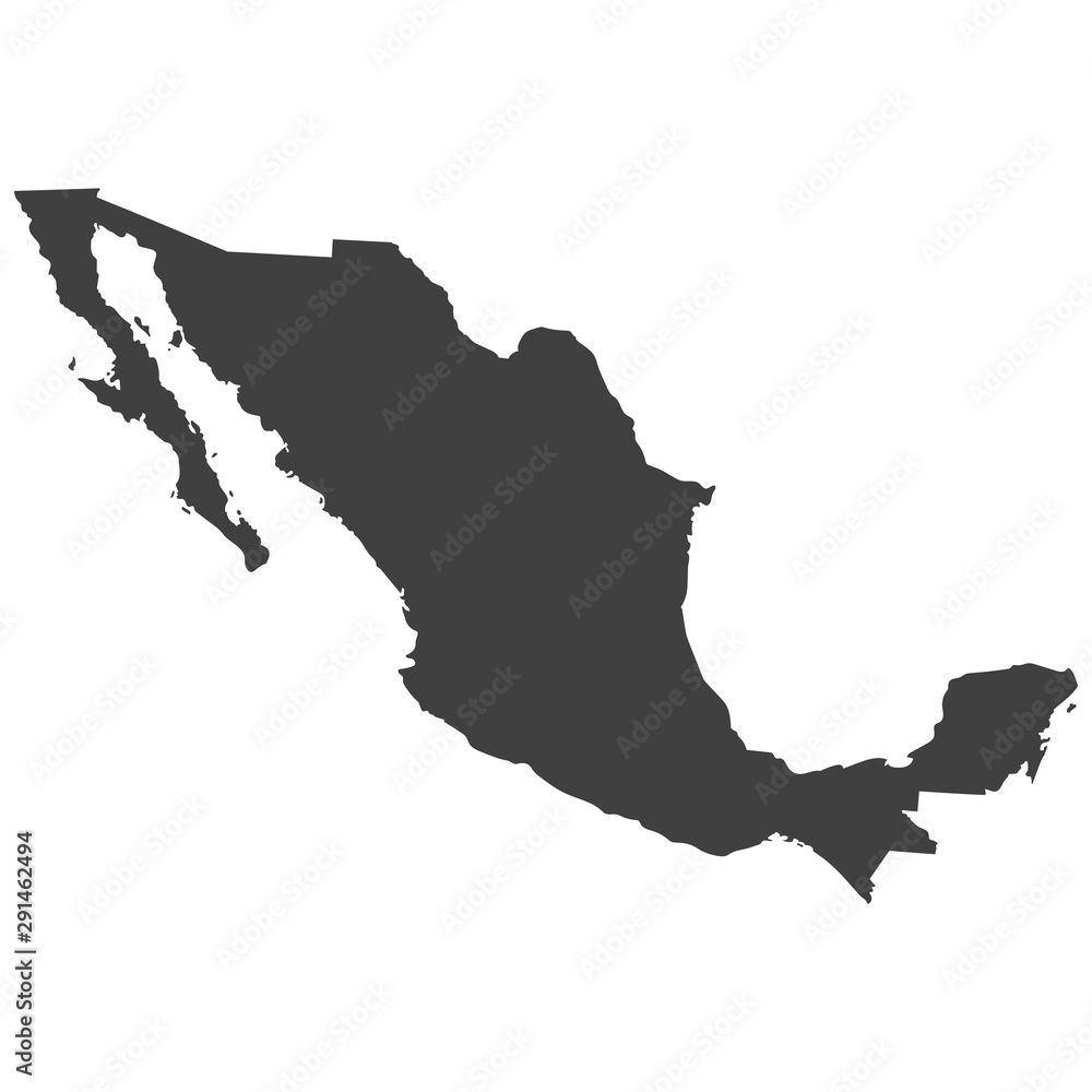 Fototapeta premium Mexico map in black color on a white background