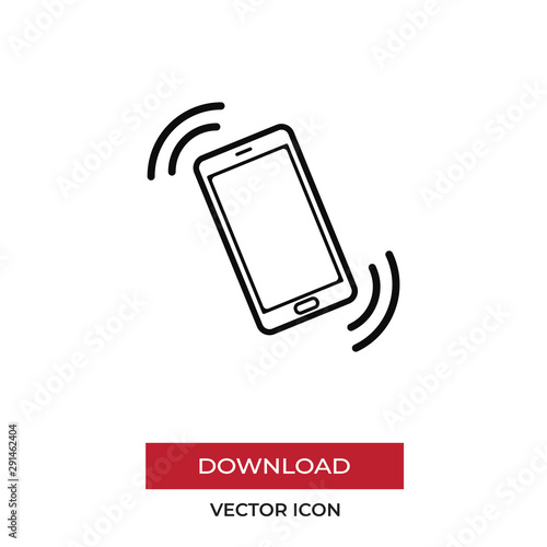 Mobile phone vibrating vector icon in modern style for web site and mobile app