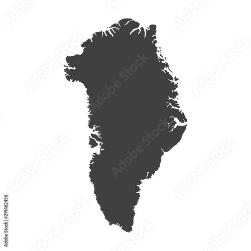 Greenland map in black color on a white background