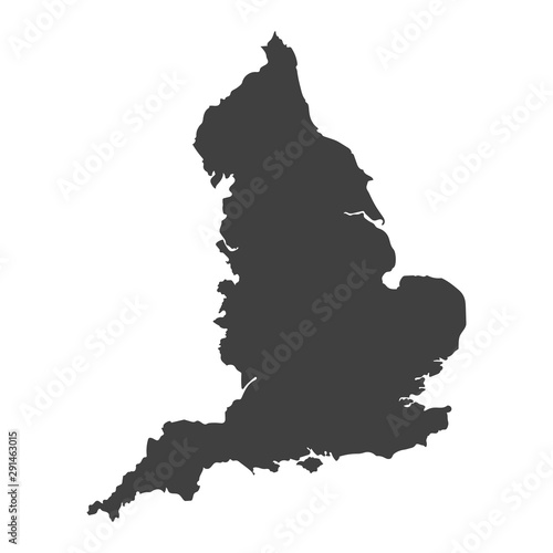 England map in black color on a white background