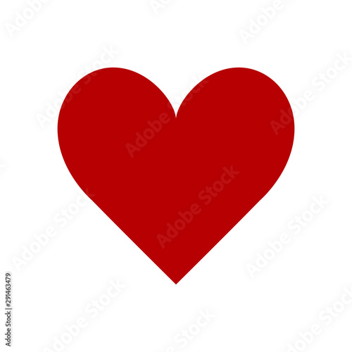 Red heart, icon. Abstract concept. Vector illustration on white background.