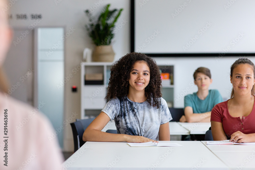 © ReeldealHD images - Portrait of female high school student in class