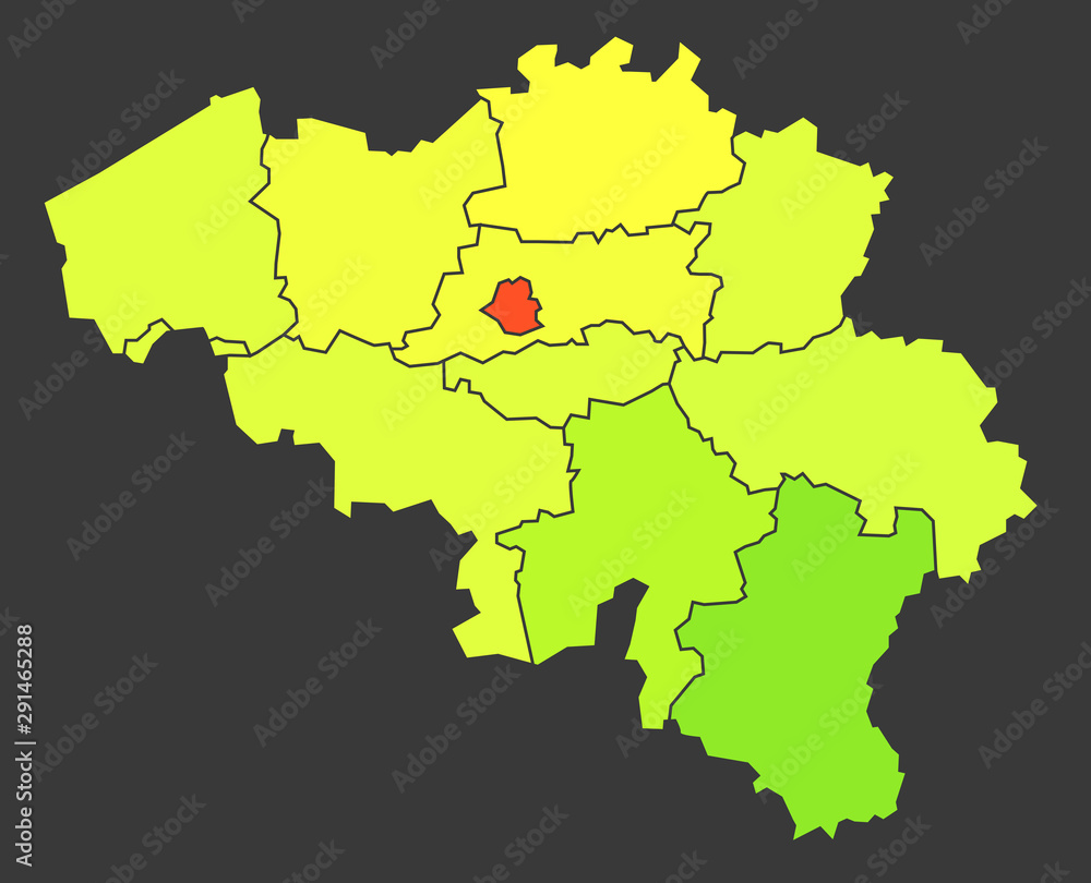 Obraz premium Belgium population heat map as color density illustration