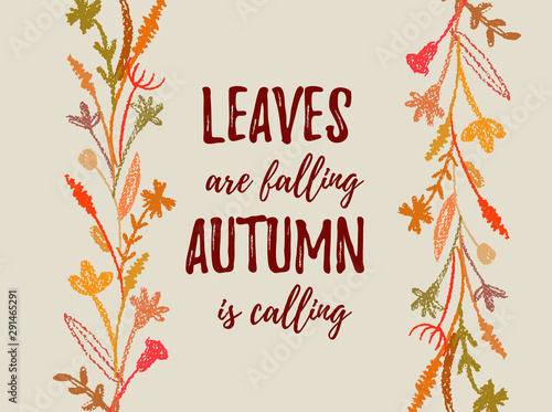 Autumn leaves quote banner