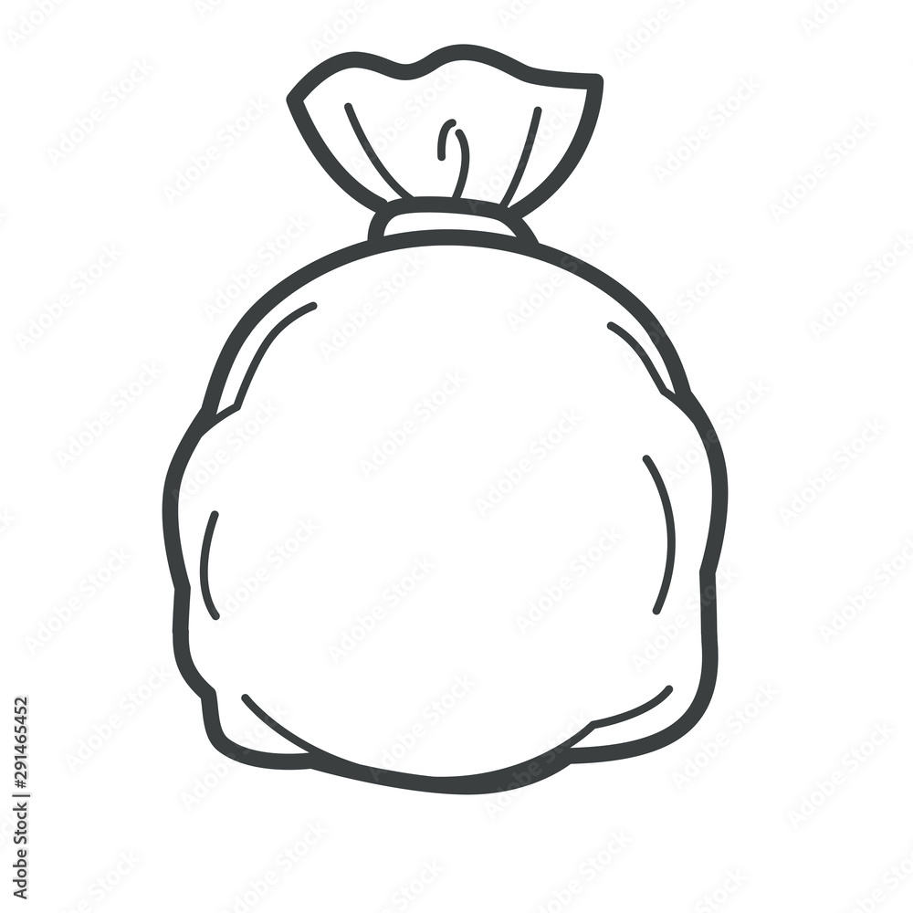 Plastic bag, package with garbage or wastes, isolated icon Plastic bag, package with garbage or wastes, isolated icon