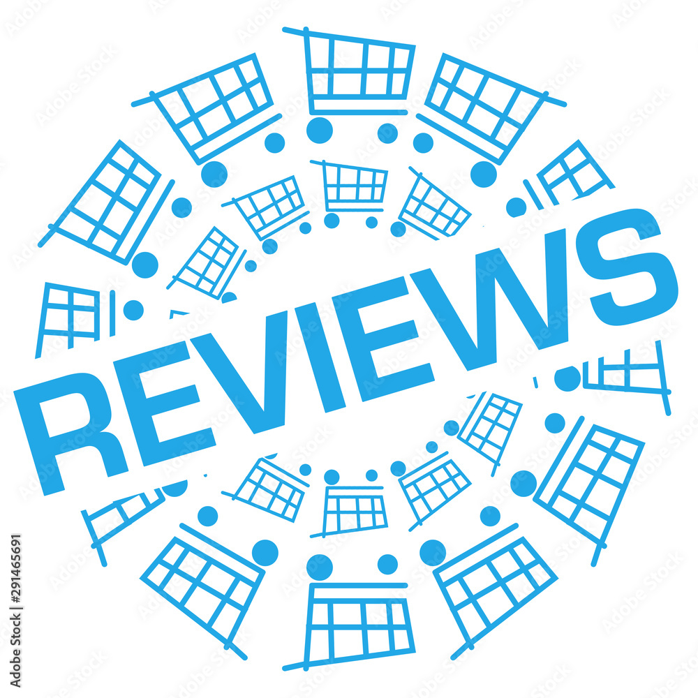 Reviews Blue Shopping Cart Circular Badge Style Reviews Blue Shopping Cart Circular Badge Style