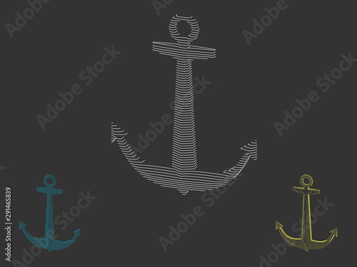 Nautical anchor carcass. Ve...