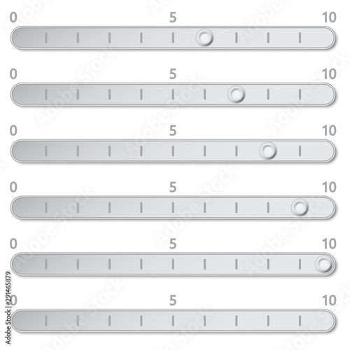 Set of horizontal slider Idicator of satisfaction customer. Feedback concept