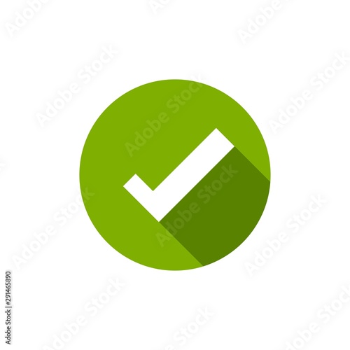 Free Download Check Mark. Valid Seal icon. white squared tick with shadow in green circle. - GFXLoad