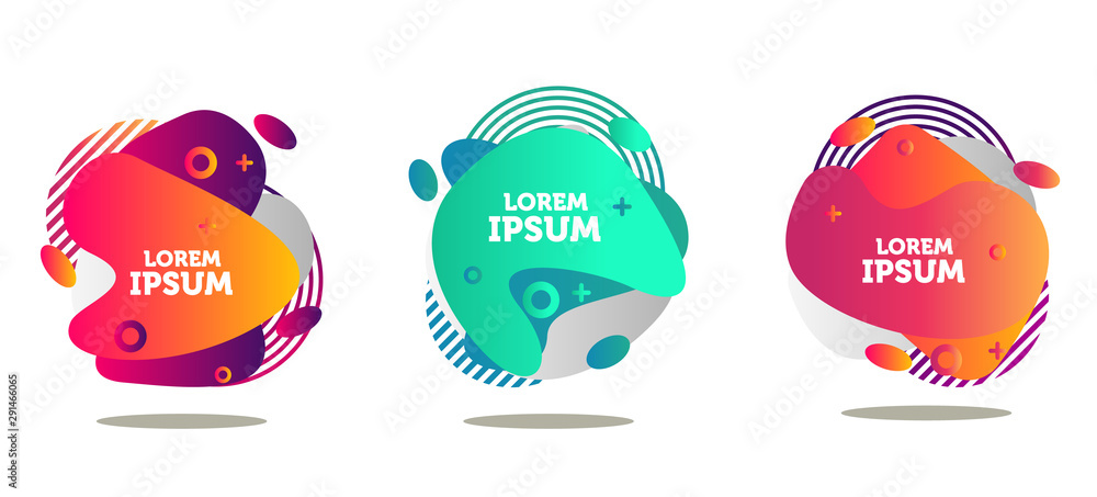 Modern abstract vector banner set. Flat geometric liquid form with various colors. Modern vector template, Template for the design of a logo, flyer or presentation Modern abstract vector banner set. Flat geometric liquid form with various colors. Modern vector template, Template for the design of a logo, flyer or presentation