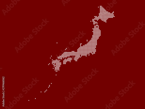 Japan pixel map. Vector ill...