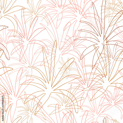 Vector seamless pattern with leaf shapes. Simple modern background with plant outlines