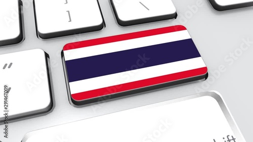 Thailand flag on computer keyboard. photo