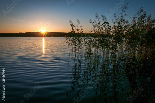 September's sunset over the Swedish lake