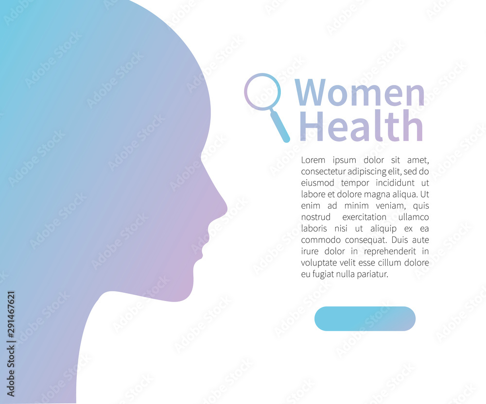 Girl Silhouette Women Health Advertising Banner Vector