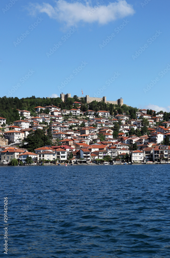 Ohrid city and lake landscape North Macedonia