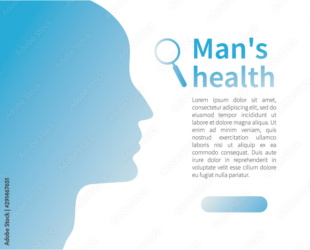 Male Silhouette Man Health Advertising Banner Vector