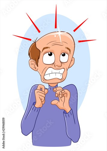 Cartoon balding man