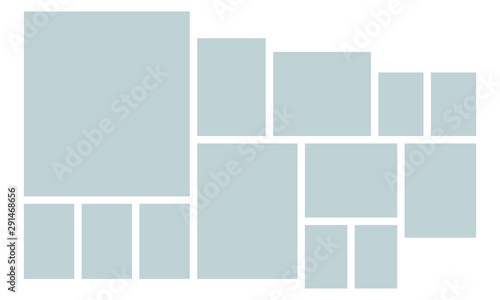 Vector Mood Board & Branding Presentation. Creative Theme Mood Board, Logo Template, Collage Frames with Universal Colour Palette. Picture Display & Montage. - Vector