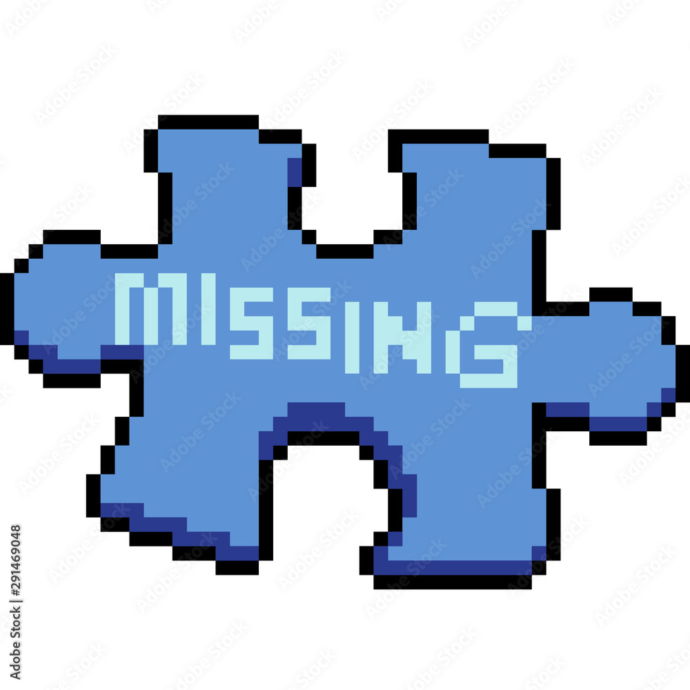 vector pixel art missing puzzle Stock Vector | Adobe Stock