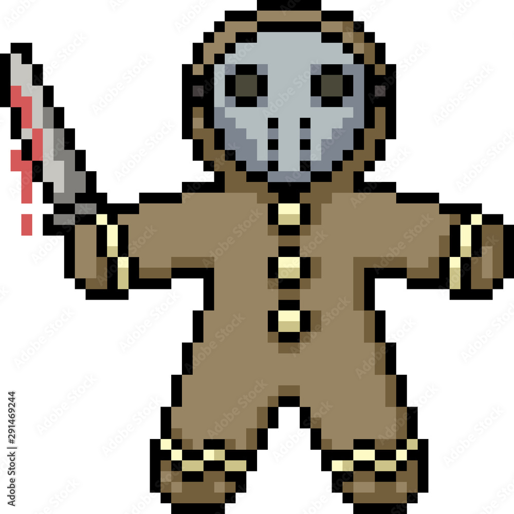 vector pixel art cookie murderer