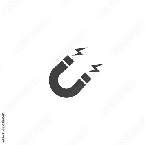 Magnet icon in black color on a white background