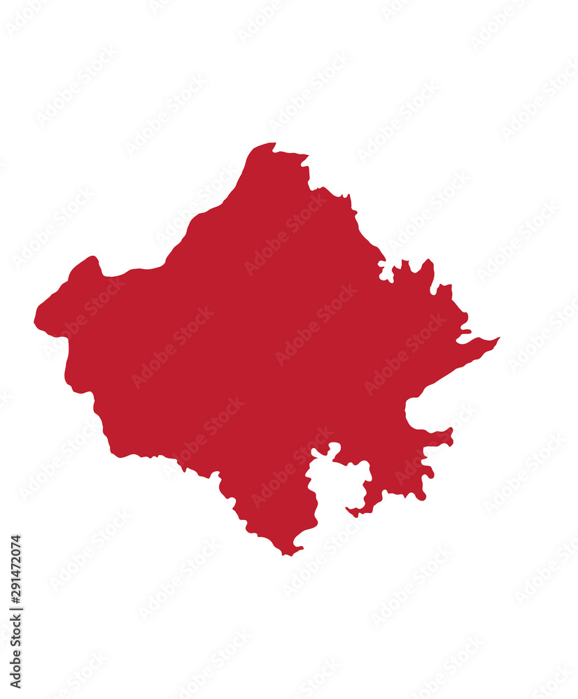 rajasthan state map isolated
