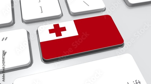 Tonga flag on computer keyboard. photo
