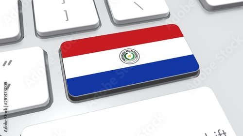 Paraguay flag on computer keyboard. photo