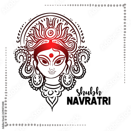 illustration of goddess Durga in Happy Dussehra Navratri