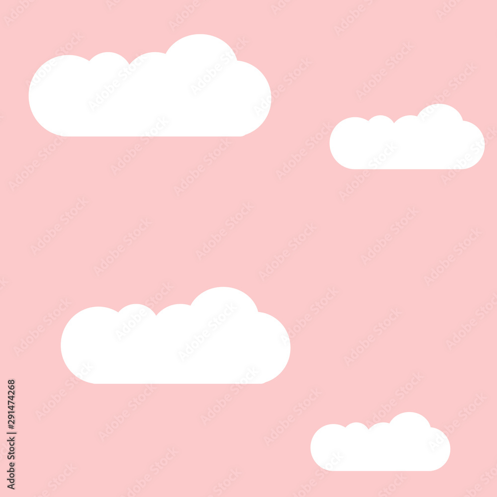 Sky background with clouds, nature vector illustration