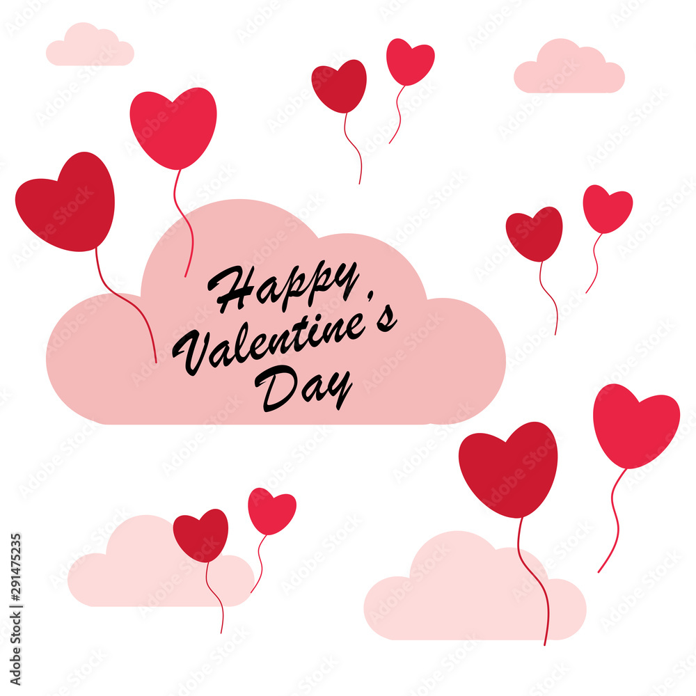 Valentines day card, love design hearts vector illustration