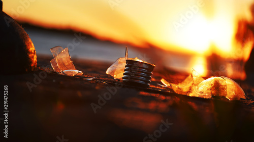 broken light bulb photo