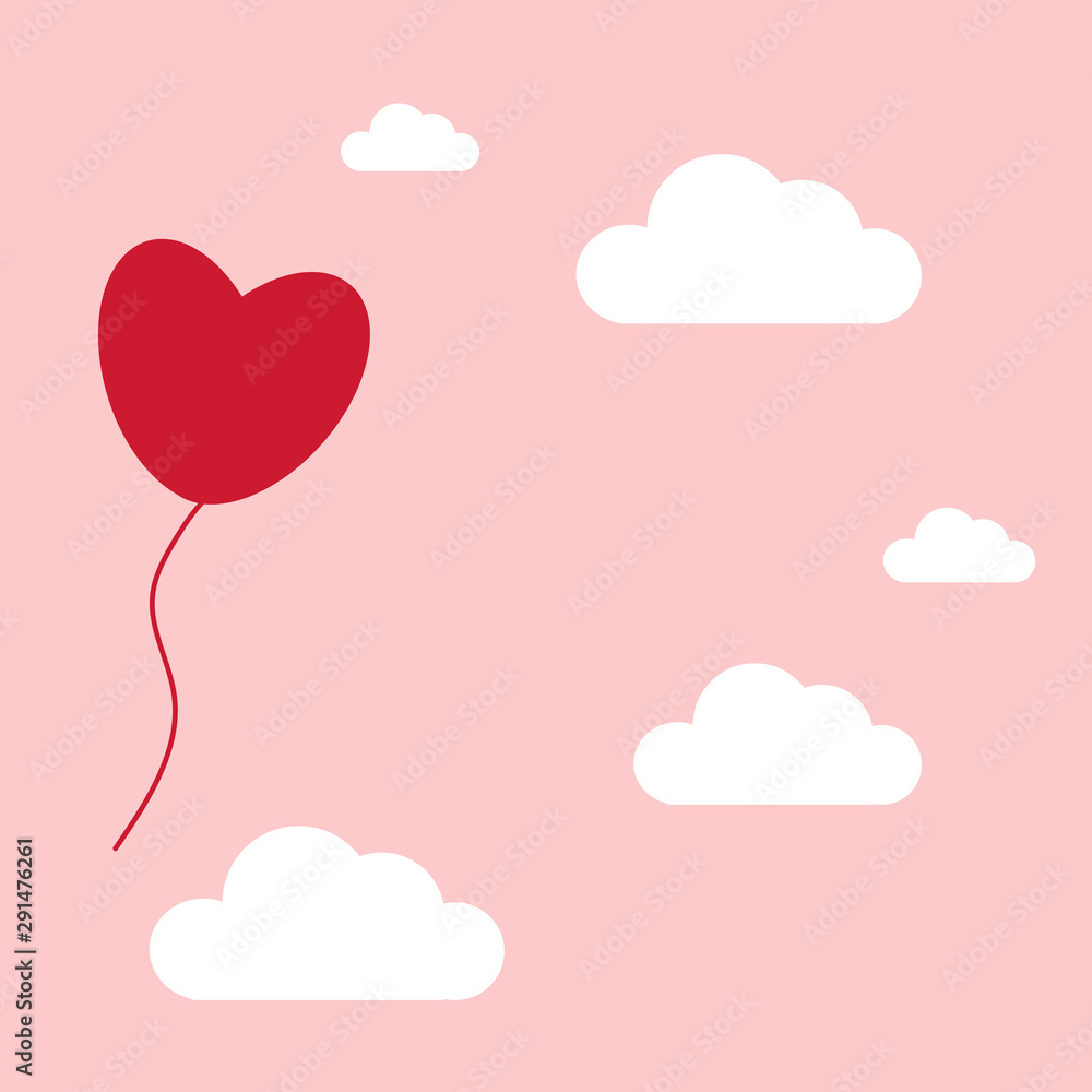 Valentine day card, pink design vector illustration