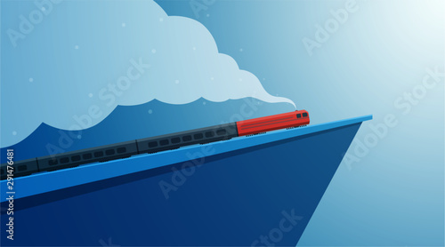 Train transport. Concept of the road to goal. Vector illustrator