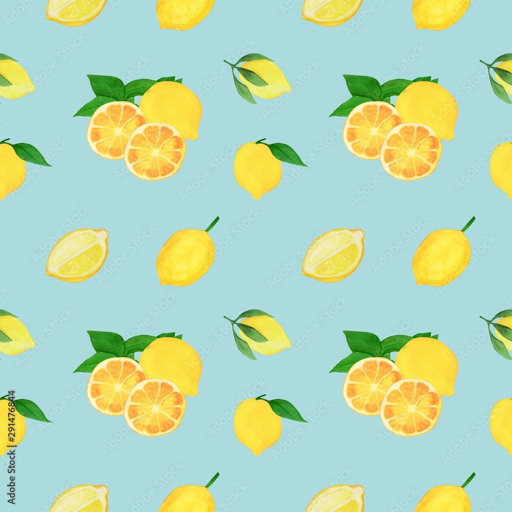 seamless background with oranges and leaves seamless background with oranges and leaves